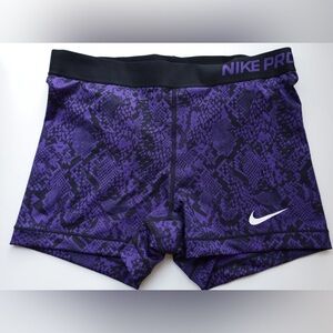 Nike pro shorts purple/black size large